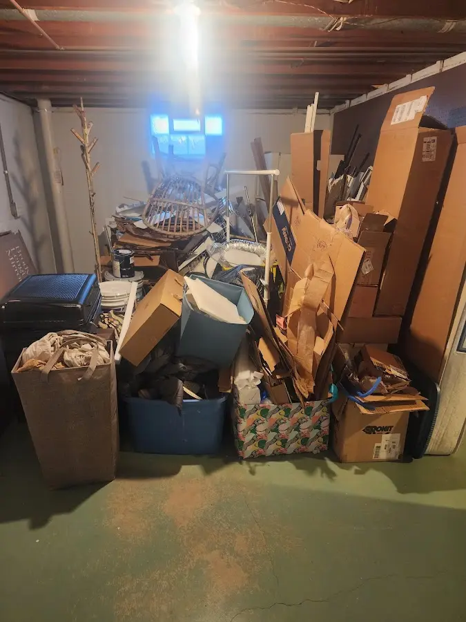 Roll-off dumpster container at job site for Cleanout Dumpster Rental in Maywood